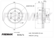 BD-8676 FREMAX brzdový kotúč BD-8676 FREMAX