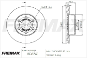 BD-8761 FREMAX brzdový kotúč BD-8761 FREMAX