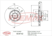 BD-8762 FREMAX brzdový kotúč BD-8762 FREMAX