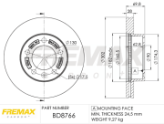 BD-8766 Brzdový kotouč FREMAX