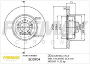 BD-0904 Brzdový kotouč FREMAX