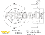 BD-2889 Brzdový kotouč FREMAX