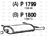 P1800 Zadní tlumič výfuku FENNO