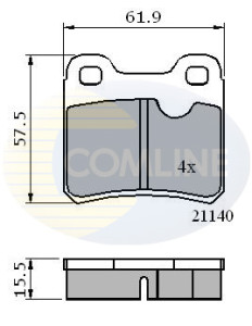 CBP0117 Sada brzdových destiček, kotoučová brzda Comline COMLINE