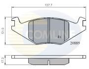 CBP0136 Sada brzdových destiček, kotoučová brzda Comline COMLINE