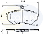 CBP0152 Sada brzdových destiček, kotoučová brzda Comline COMLINE