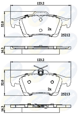 CBP01629 Sada brzdových destiček, kotoučová brzda Comline COMLINE