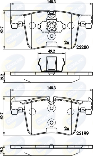 CBP02149 Sada brzdových destiček, kotoučová brzda Comline COMLINE