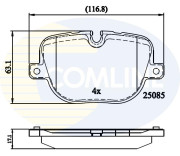 CBP02212 Sada brzdových destiček, kotoučová brzda Comline COMLINE