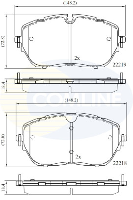CBP02260 COMLINE sada brzdových platničiek kotúčovej brzdy CBP02260 COMLINE