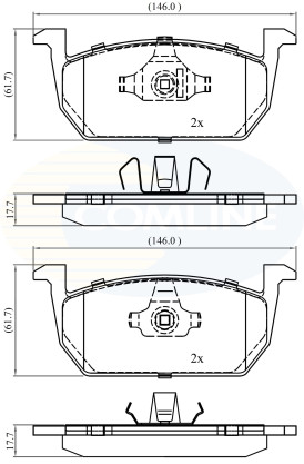CBP02389 Sada brzdových destiček, kotoučová brzda Comline COMLINE