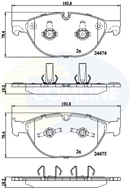 CBP06093 Sada brzdových destiček, kotoučová brzda Comline COMLINE