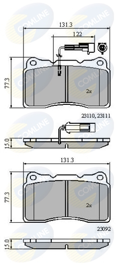 CBP11022 Sada brzdových destiček, kotoučová brzda Comline COMLINE