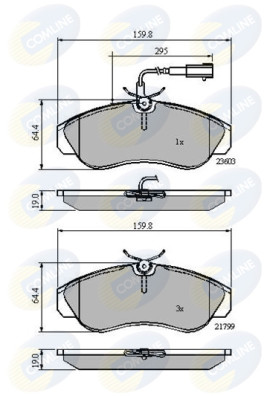 CBP11032 Sada brzdových destiček, kotoučová brzda Comline COMLINE