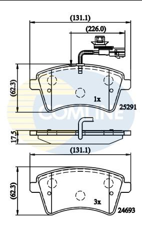 CBP11707 Sada brzdových destiček, kotoučová brzda Comline COMLINE