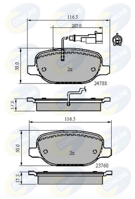 CBP11769 Sada brzdových destiček, kotoučová brzda Comline COMLINE