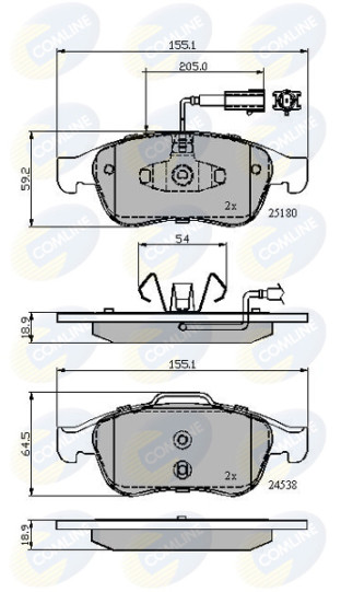 CBP12028 Sada brzdových destiček, kotoučová brzda Comline COMLINE