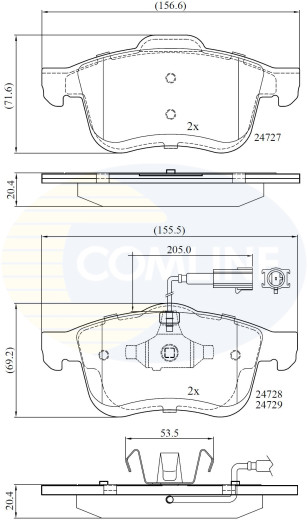 CBP12032 Sada brzdových destiček, kotoučová brzda Comline COMLINE