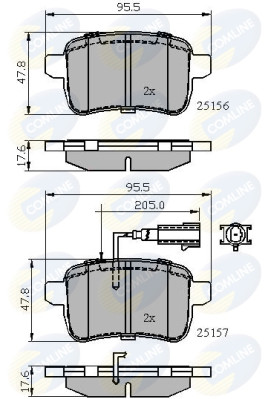 CBP12103 Sada brzdových destiček, kotoučová brzda COMLINE