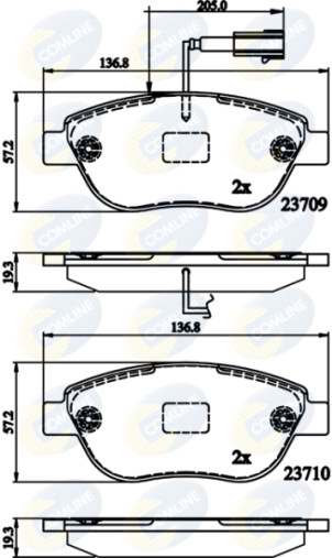 CBP12140 Sada brzdových destiček, kotoučová brzda Comline COMLINE