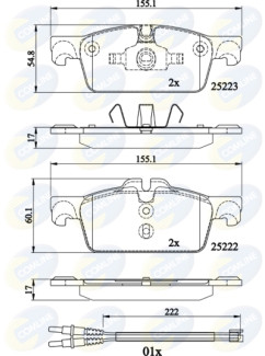 CBP22195 Sada brzdových destiček, kotoučová brzda Comline COMLINE