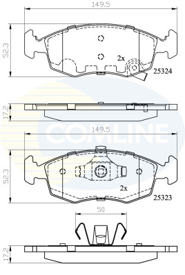 CBP32104 COMLINE sada brzdových platničiek kotúčovej brzdy CBP32104 COMLINE