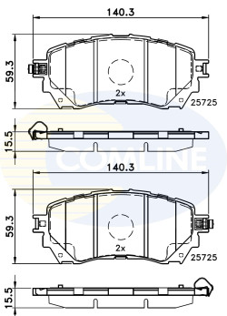 CBP32237 Sada brzdových destiček, kotoučová brzda Comline COMLINE