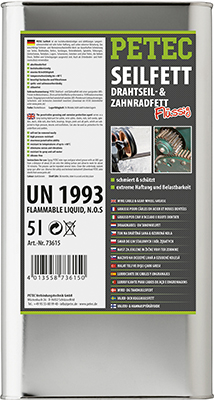 73615 Adhezní tuk WIRE CABLE & GEAR-WHEEL GREASE PETEC