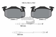 BPD1536 Sada brzdových destiček, kotoučová brzda BENDIX Braking