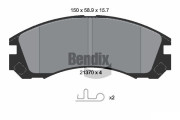 BPD1785 Sada brzdových destiček, kotoučová brzda BENDIX Braking