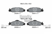 BPD1947 Sada brzdových destiček, kotoučová brzda BENDIX Braking