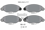 BPD1231 Sada brzdových destiček, kotoučová brzda BENDIX Braking