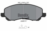 BPD1221 Sada brzdových destiček, kotoučová brzda BENDIX Braking