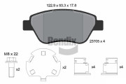 BPD1617 Sada brzdových destiček, kotoučová brzda BENDIX Braking