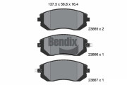 BPD1278 Sada brzdových destiček, kotoučová brzda BENDIX Braking