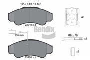 BPD1282 Sada brzdových destiček, kotoučová brzda BENDIX Braking