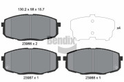 BPD1153 Sada brzdových destiček, kotoučová brzda BENDIX Braking