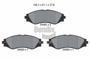 BPD2087 Sada brzdových destiček, kotoučová brzda BENDIX Braking