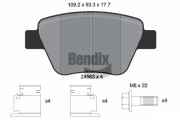 BPD1225 Sada brzdových destiček, kotoučová brzda BENDIX Braking