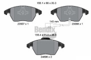 BPD1087 Sada brzdových destiček, kotoučová brzda BENDIX Braking