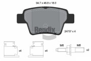 BPD1260 Sada brzdových destiček, kotoučová brzda BENDIX Braking