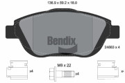BPD1214 Sada brzdových destiček, kotoučová brzda BENDIX Braking