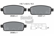 BPD1586 Sada brzdových destiček, kotoučová brzda BENDIX Braking
