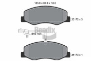 BPD1202 Sada brzdových destiček, kotoučová brzda BENDIX Braking