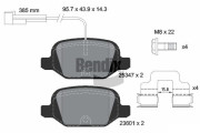 BPD1443 Sada brzdových destiček, kotoučová brzda BENDIX Braking