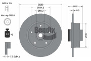 BDS1160 Brzdový kotouč BENDIX Braking