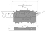 TX 10-62 Sada brzdových destiček, kotoučová brzda TOMEX Brakes