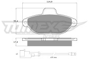 TX 10-721 Sada brzdových destiček, kotoučová brzda TOMEX Brakes