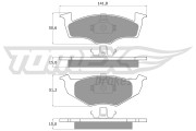 TX 10-851 Sada brzdových destiček, kotoučová brzda TOMEX Brakes