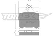 TX 12-29 Sada brzdových destiček, kotoučová brzda TOMEX Brakes